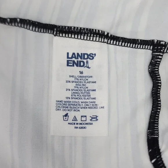 Lands End Tankini Swim Top Size 16 Square Neck Underwire Bra Swimsuit New - Picture 8 of 10